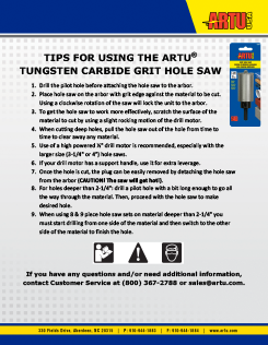 Tips for using TC Grit Hole Saws