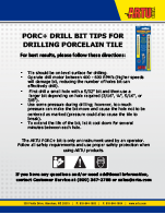 Porcelain drill bit drilling instructions